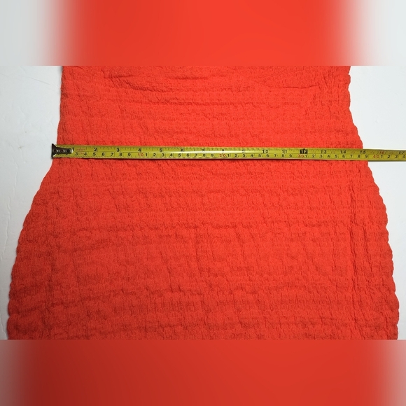 No Comment Orange Strapless Ribbed Midi Bodycon Dress for Cocktail XL NWT - Picture 7 of 9